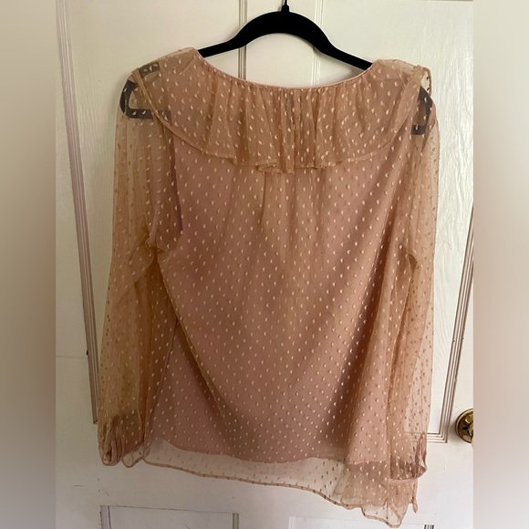 J Crew Ruffleneck Top in Clip Dot - Picture 3 of 3